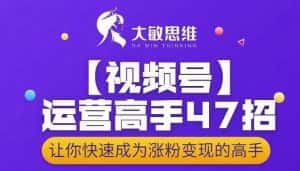 大敏思维-视频号运营高手47招，让你快速成为涨粉变现高手-副业吧