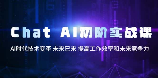 （5610期）Chat AI初阶实战课，AI时代技术变革 未来已来 提高工作效率和未来竞争力-优优云创