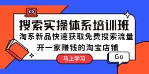 （5658期）搜索实操体系培训班：淘系新品快速获取免费搜索流量  开一家赚钱的淘宝店铺-优优云创