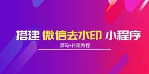 搭建微信去水印小程序 带流量主【源码+搭建教程】-优优云创
