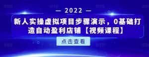 新人实操虚拟项目步骤演示，0基础打造自动盈利店铺【视频课程】-优优云创