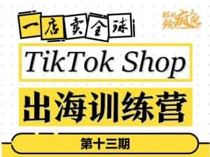 TikTokShop出海训练营（第十三期），打开全球流量新思维，出海抢占全球新流量，一店卖全球-优优云创
