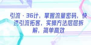 （5899期）引流·36计，掌握流量密码，快速引流拓客，实操方法层层拆解，简单高效-优优云创