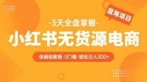 （5912期）2023小红书无货源电商【保姆级教程从0到日入300】爆单3W-优优云创