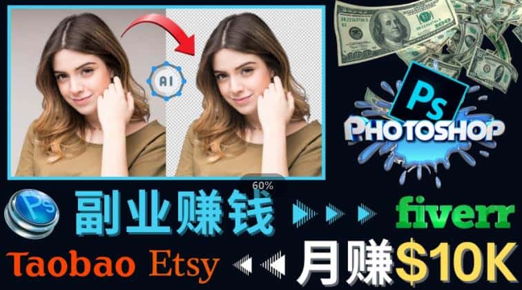 掌握PS修图技能，月赚5000美元以上–利用Adobe Photoshop赚钱的3种途径-优优云创