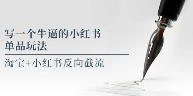 （5941期）写一个牛逼的小红书单品玩法，淘宝+小红书反向截流！【某公众号付费文章】-优优云创