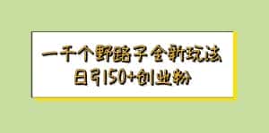 （5960期）一千个野路子全新玩法 日引50+创业粉-优优云创