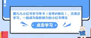 厦九九小红书学习年卡（全年IP孵化），沉浸式学习，一起成为有影响力的小红书博主-优优云创