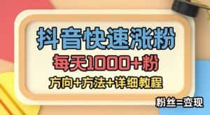 外面收费1980快速涨粉技术（女粉），抖音快手小红书，只要你有执行力，涨粉轻而易举，粉丝=变现-优优云创