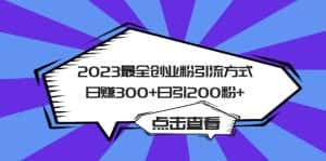 （6076期）2023最全创业粉引流方式日赚300+日引200粉+-优优云创