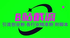 （6133期）B站截流 引流创业粉 各行业精准粉 附脚本-副业吧