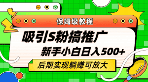 （6168期）轻松引流老S批 不怕S粉一毛不拔 保姆级教程 小白照样日入500+-优优云创网