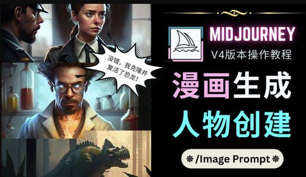 Midjourney V4版本操作教程：2个简单参数，完成漫画生成，人物创建-优优云创