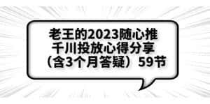 （6244期）老王的2023随心推+千川投放心得分享（含3个月答疑）59节-副业吧