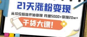 21天精准涨粉变现干货大课：从10位粉丝开始变现月增5000+变现20w+-优优云创