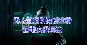 外面收费3980的无人直播引流创业粉落地实操玩法，单日引100+精准创业粉-优优云创