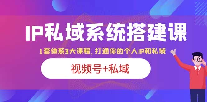 （6308期）IP私域 系统搭建课，视频号+私域 1套 体系 3大课程，打通你的个人ip私域-优优云创