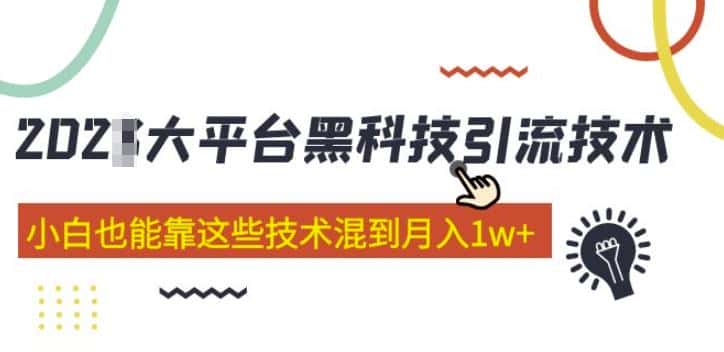 大平台黑科技引流技术,小白也能靠这些技术混到月入1w+(2022年的课程)-优优云创