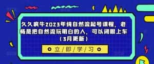 久久疯牛2023年纯自然流起号课程，老杨是把自然流玩明白的人，可以闭眼上车（3月更新）-优优云创