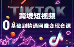 跨境短视频TIKTOK 0基础到精通网赚变现套课，跨境短视频独立站带货变现技巧-副业吧