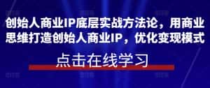 创始人商业IP底层实战方法论，用商业思维打造创始人商业IP，优化变现模式-优优云创