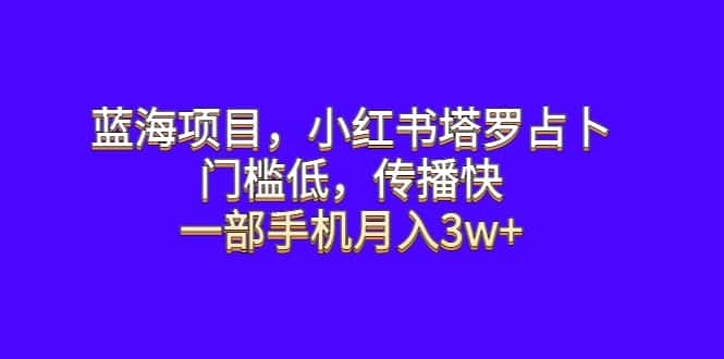 (6427期)蓝海项目,小红书塔罗占卜,门槛低,传播快,一部手机月入3w+-副业吧