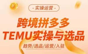 跨境拼多多TEMU实操与选品，​掌握平台运营方法技巧，选品避坑12条标准，爆款的底层思路等-优优云创