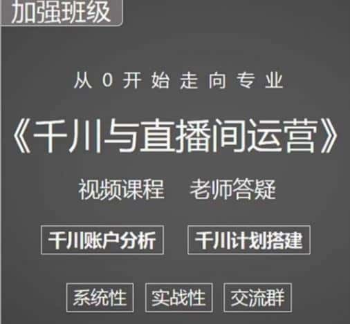 阳光哥·千川图文与直播间运营,从0开始走向专业,包含千川短视频图文、千川直播间、小店随心推-副业吧