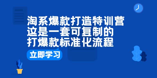 （6478期）淘系爆款打造特训营：这是一套可复制的打爆款标准化流程-副业吧