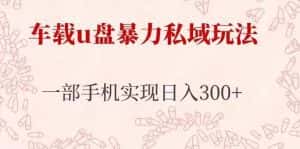 车载u盘暴力私域玩法,长期项目,仅需一部手机实现日入300+-优优云创