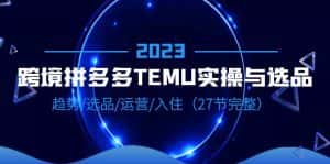 (6550期)2023跨境·拼多多·TEMU实操与选品,趋势·选品·运营·入住(27节完整)-副业吧