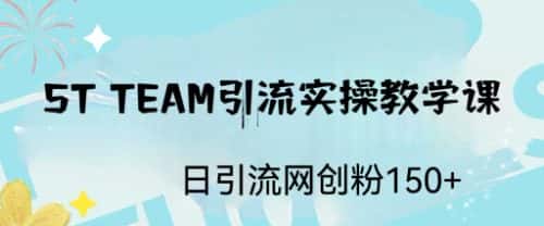 （6578期）ST TEAM引流实操课，日引流网创粉100+-副业吧