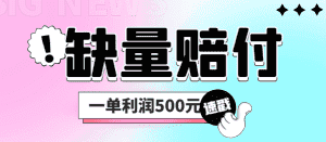 （6625期）最新多平台缺量赔付玩法，简单操作一单利润500元-优优云创
