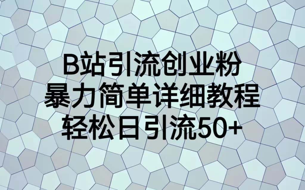 （6639期）B站引流创业粉，暴力简单详细教程，轻松日引流50+-优优云创