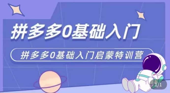 拼多多运营0-1实操特训营，拼多多0基础入门，从基础到进阶的可实操玩法-优优云创
