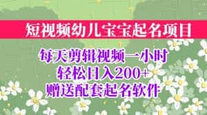 （6648期）短视频幼儿宝宝起名项目，全程投屏实操，赠送配套软件-副业吧