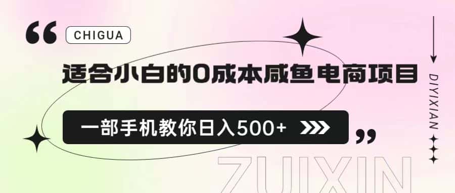 （6652期）适合小白的0成本咸鱼电商项目，一部手机，教你如何日入500+的保姆级教程-优优云创
