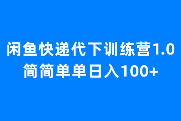 （6653期）闲鱼快递代下训练营1.0，简简单单日入100+-优优云创