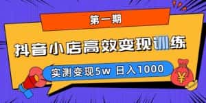 抖音小店高效变现训练营（第一期）,实测变现5w，日入1000【揭秘】-优优云创网