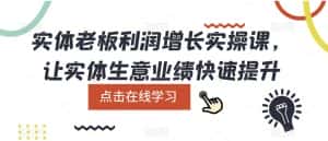 实体老板利润增长实操课，让实体生意业绩快速提升-副业吧