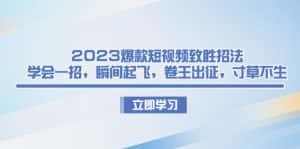 （6738期）2023爆款短视频致胜招法，学会一招，瞬间起飞，卷王出征，寸草不生-优优云创网