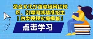 圣合文化打造教培网红校区，引爆同城精准招生【四类视频实操模板】-优优云创