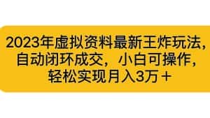 （6773期）2023年虚拟资料最新王炸玩法，自动闭环成交，小白可操作，轻松实现月入3…-优优云创
