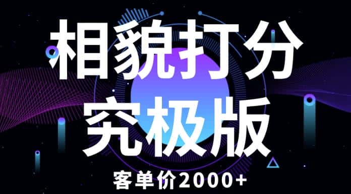 相貌打分究极版，客单价2000+纯新手小白就可操作的项目-优优云创