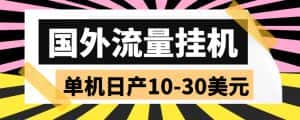 外面收费1888的国外流量全自动挂机项目，单机日产10-30美元【自动脚本+详细玩法】-优优云创