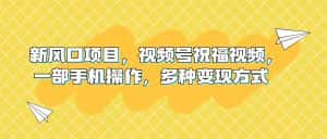 （6895期）新风口项目，视频号祝福视频，一部手机操作，多种变现方式-优优云创