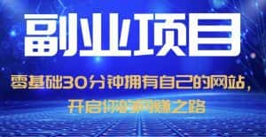 零基础30分钟拥有自己的网站，日赚1000+，开启你的网赚之路（教程+源码）-优优云创