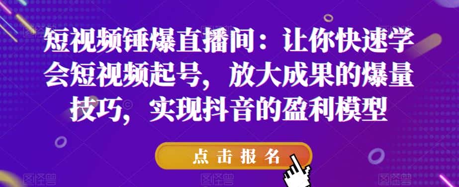 短视频锤爆直播间:让你快速学会短视频起号,放大成果的爆量技巧,实现抖音的盈利模型-优优云创