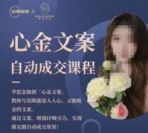心金文案自动成交课程,教你写出既能深入人心又能吸金的文案,实现朋友圈自动成交效果-副业吧