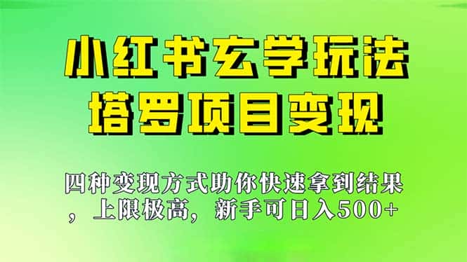 （7079期）新手也能日入500的玩法，上限极高，小红书玄学玩法，塔罗项目变现大揭秘-优优云创